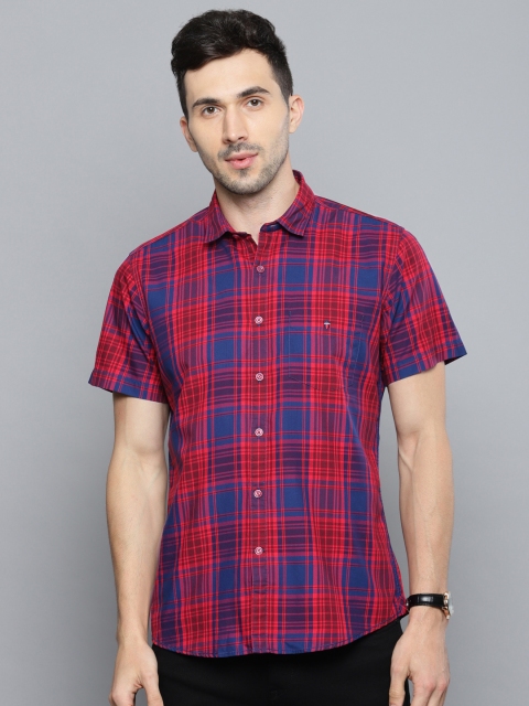 

Louis Philippe Sport Men Red & Navy Blue Slim Fit Checked Casual Shirt