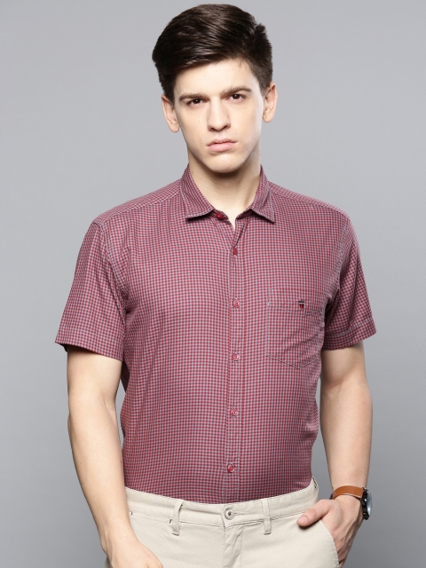 

Louis Philippe Sport Men Maroon & Grey Slim Fit Checked Smart Casual Shirt