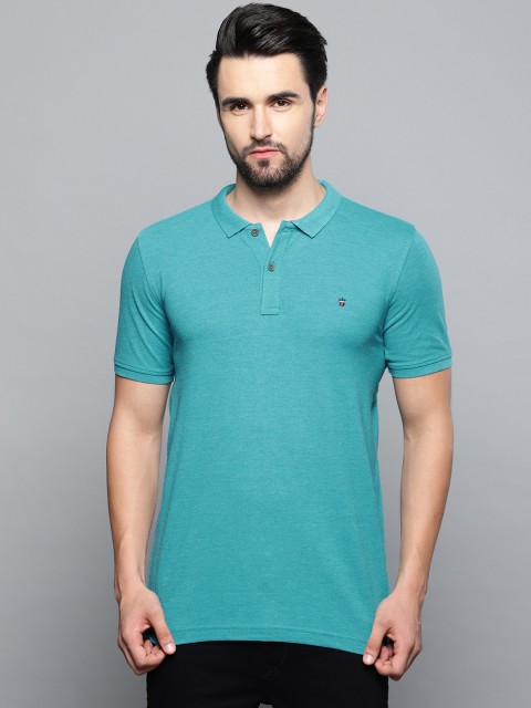 

Louis Philippe Sport Men Blue Solid Polo Collar T-shirt