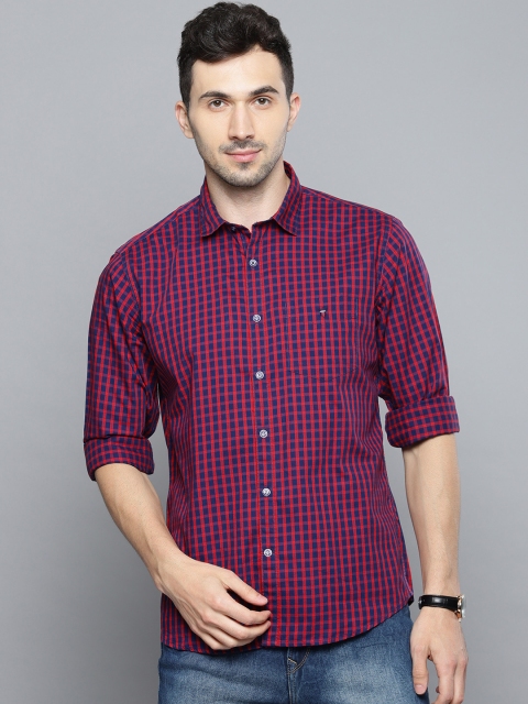 

Louis Philippe Sport Men Red & Navy Blue Slim Fit Checked Casual Shirt