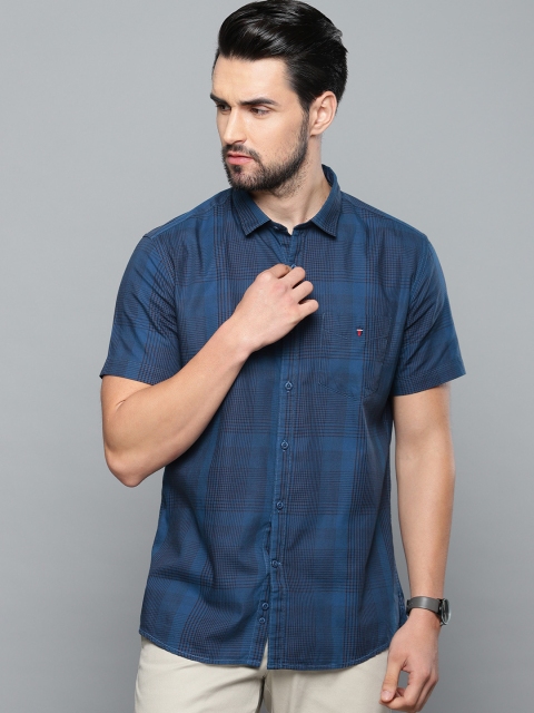

Louis Philippe Sport Men Blue & Black Slim Fit Checked Casual Shirt