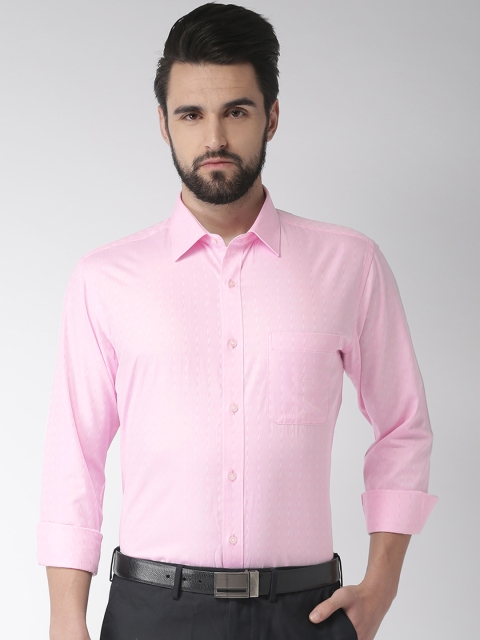 

Raymond Men Pink Slim Fit Self-Striped Formal Shirt