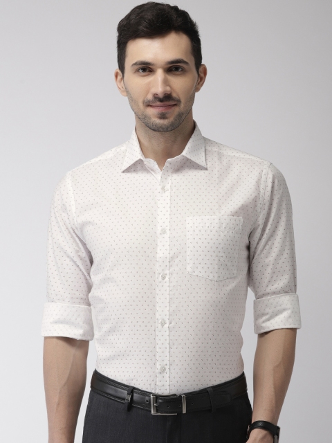 

Park Avenue Men White Slim Fit Printed Formal Shirt