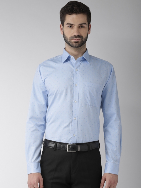 

Raymond Men Blue Slim Fit Self Design Formal Shirt