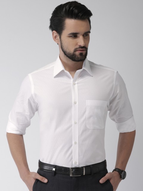 

Raymond Men White Slim Fit Self Design Formal Shirt