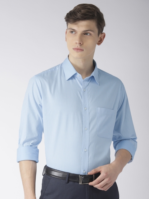 

Raymond Men Blue Slim Fit Checked Formal Shirt