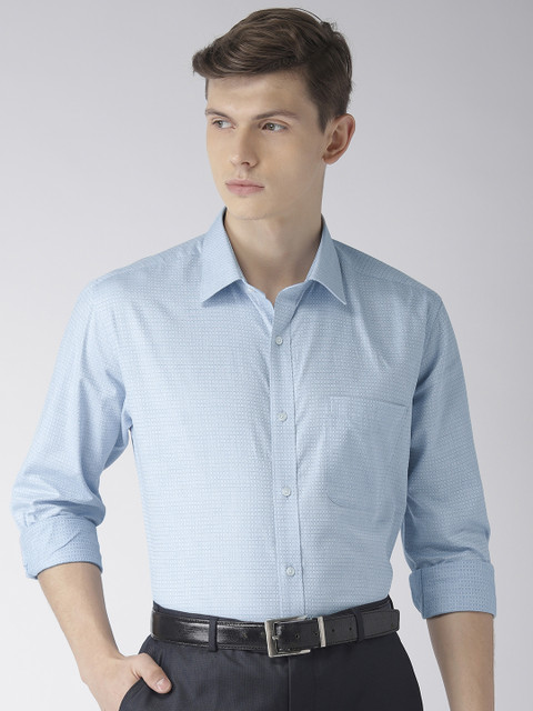 

Raymond Men Blue Slim Fit Checked Formal Shirt