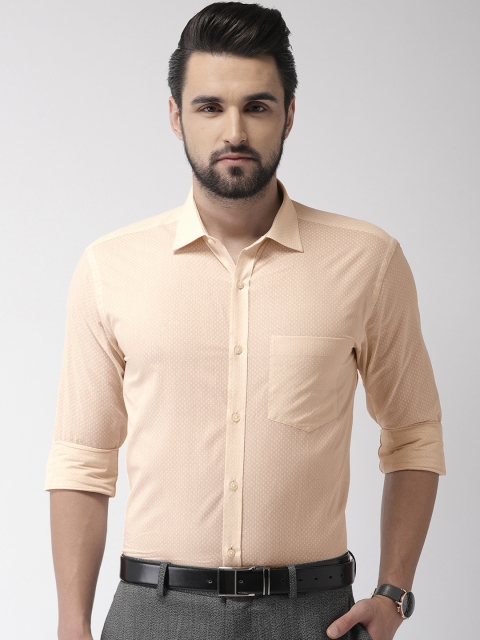 

Park Avenue Men Beige Slim Fit Printed Formal Shirt