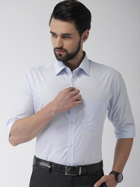 

Raymond Men Blue Slim Fit Self Design Formal Shirt