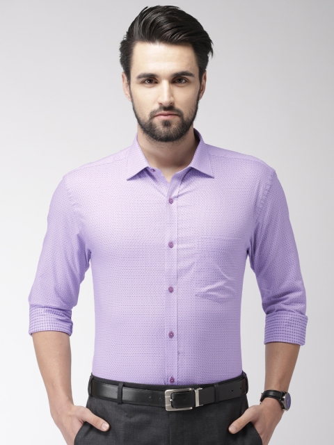 

Park Avenue Men Purple & Black Slim Fit Checked Formal Shirt