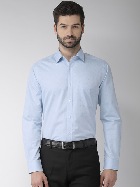 

Raymond Men Blue Slim Fit Self Design Formal Shirt