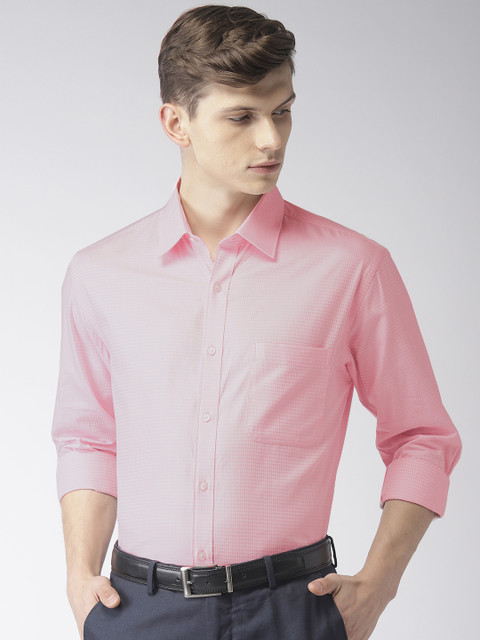 

Raymond Men Pink Slim Fit Self Design Formal Shirt