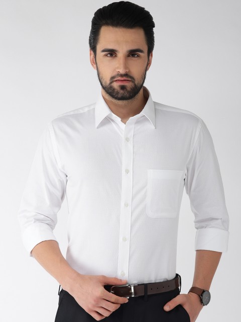 

Raymond Men White Slim Fit Self Design Formal Shirt