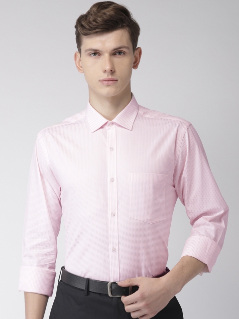 

Park Avenue Men Pink & White Slim Fit Self-Design Formal Shirt