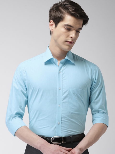 

Raymond Men Blue Slim Fit Self Design Formal Shirt