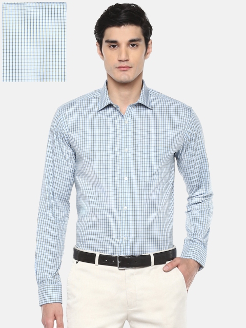 

Park Avenue Men Blue Slim Fit Checked Formal Shirt