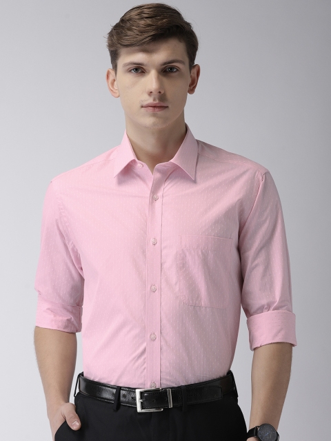 

Raymond Men Pink Slim Fit Self Design Formal Shirt