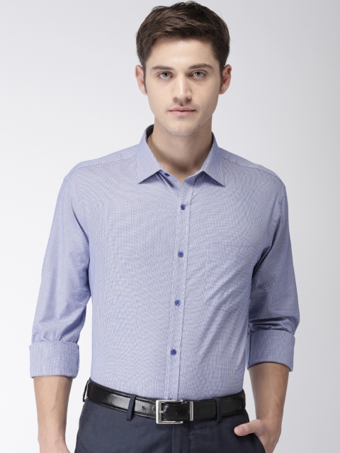 

Park Avenue Men Blue & White Slim Fit Self Design Formal Shirt