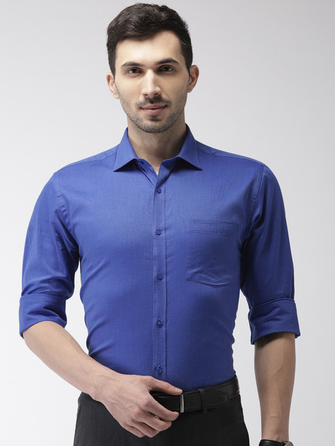 

Park Avenue Men Blue Slim Fit Checked Formal Shirt