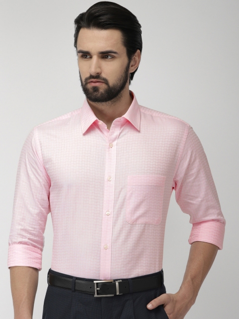 

Raymond Men Pink Slim Fit Self Design Formal Shirt