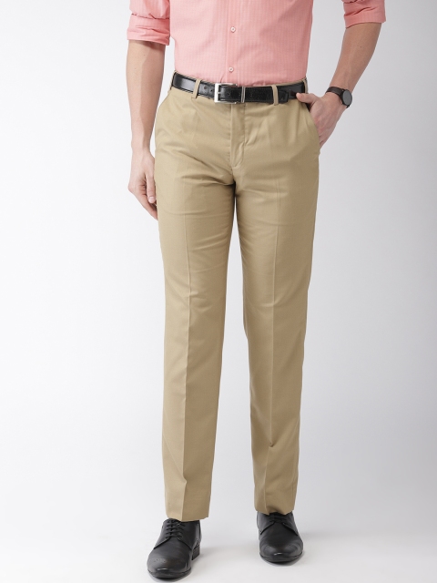 

Park Avenue Men Beige Smart Slim Fit Solid Formal Trousers