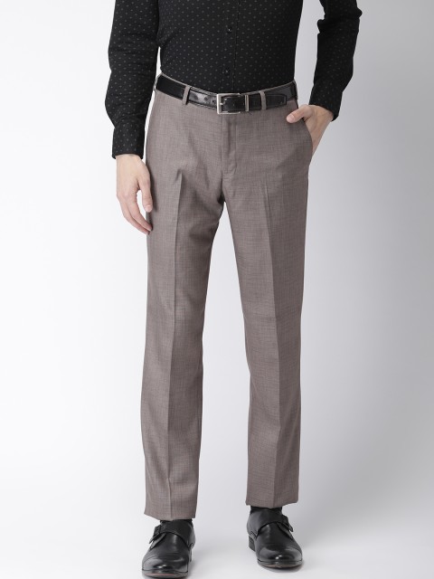

Park Avenue Men Brown Slim Fit Solid Regular Trousers