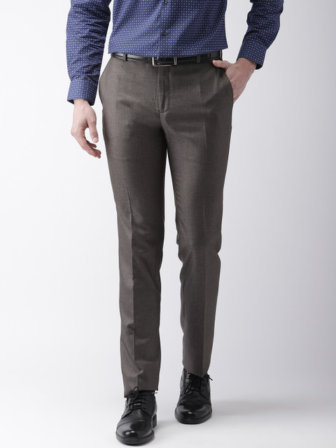 

Raymond Men Charcoal Grey Slim Fit Solid Regular Trousers
