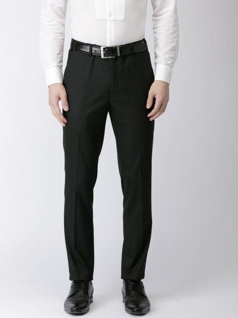 

Park Avenue Men Black Neo Regular Fit Self Design Formal Trousers