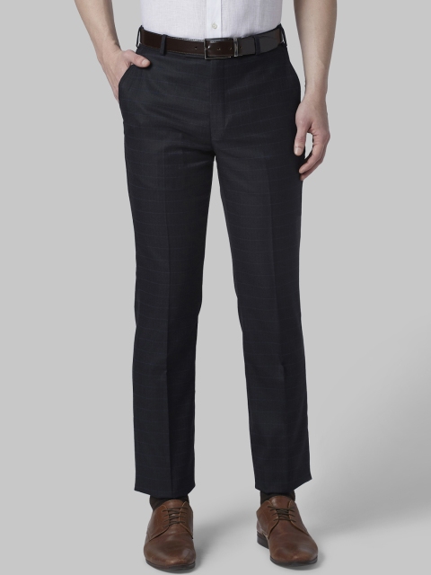 

Park Avenue Men Blue Striped Slim Fit Formal Trousers