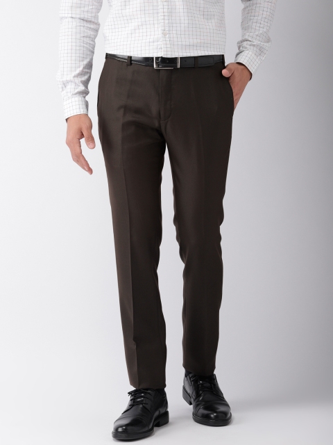 

Raymond Men Brown Slim Fit Solid Regular Trousers