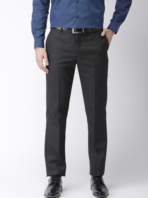 

Park Avenue Men Black Smart Slim Fit Self-Design Formal Trousers