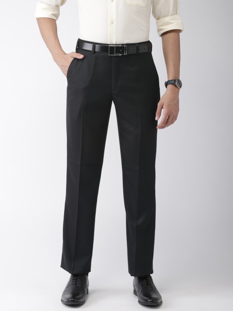 

Park Avenue Men Black Smart Slim Fit Self-Design Formal Trousers