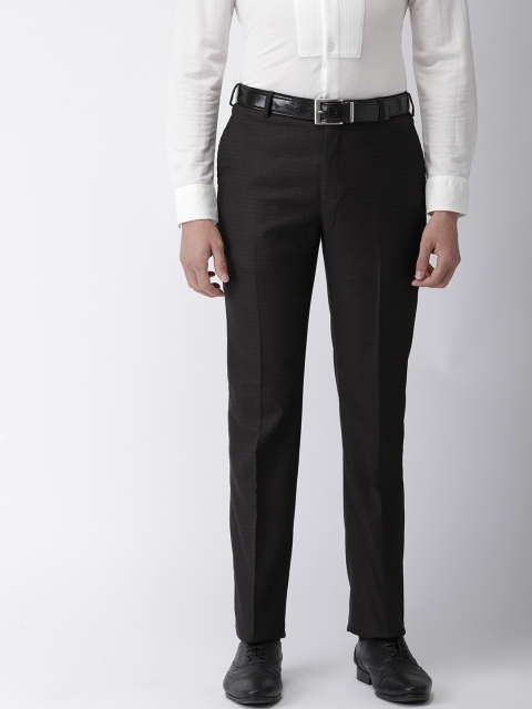 

Park Avenue Men Black Smart Super Slim Fit Self Design Formal Trousers