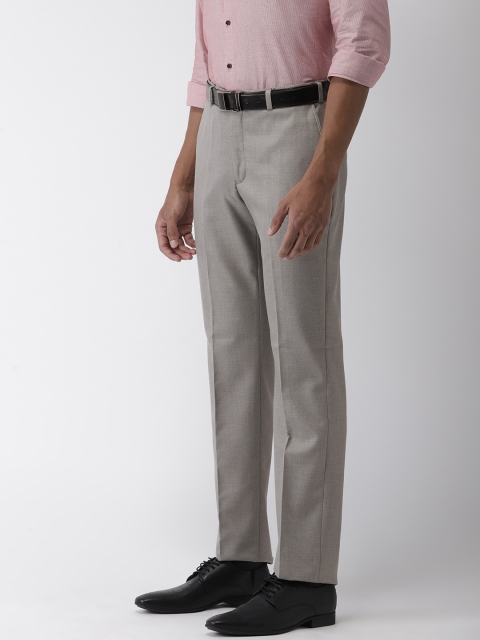 

Park Avenue Men Grey Smart Fit Solid Formal Trousers