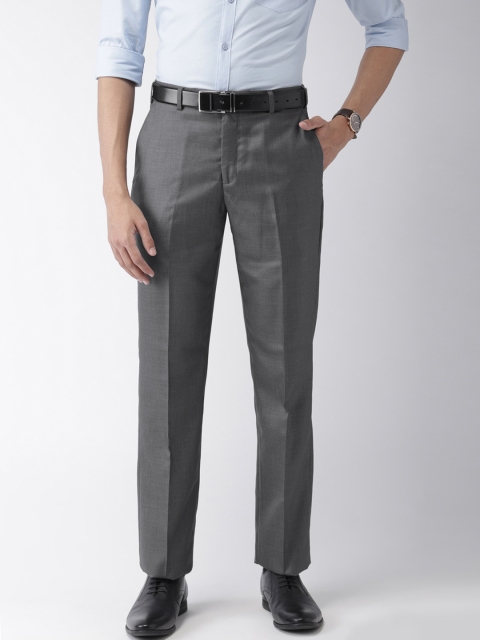 

Park Avenue Men Grey Smart Slim Fit Solid Formal Trousers