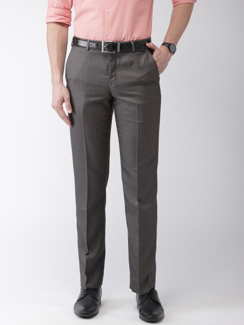 

Park Avenue Men Grey Smart Slim Fit Solid Formal Trousers