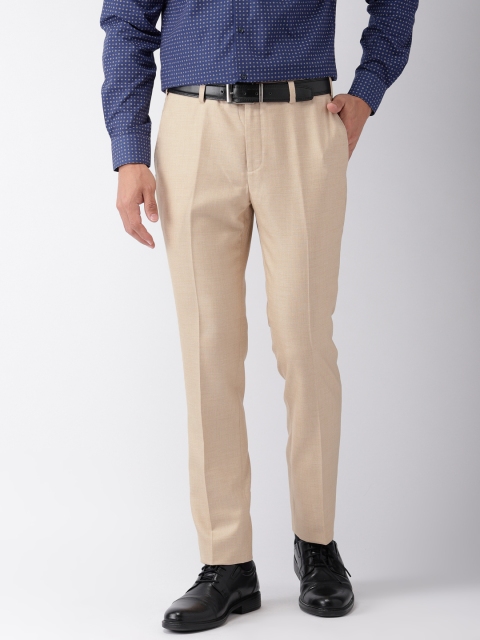 

Raymond Men Beige Slim Fit Solid Formal Trousers