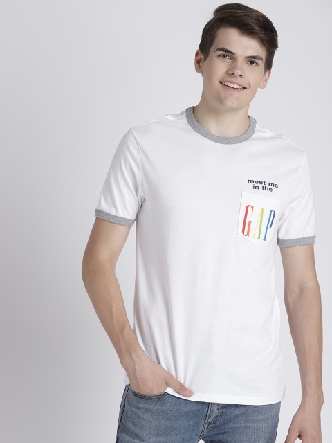 

GAP Men's Print Pocket Short Sleeve T-Shirt, White