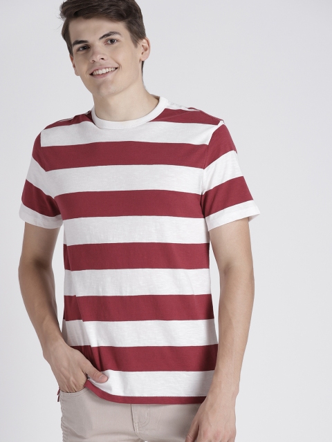 

GAP Mens Stripe Pure Cotton T-shirt, Maroon