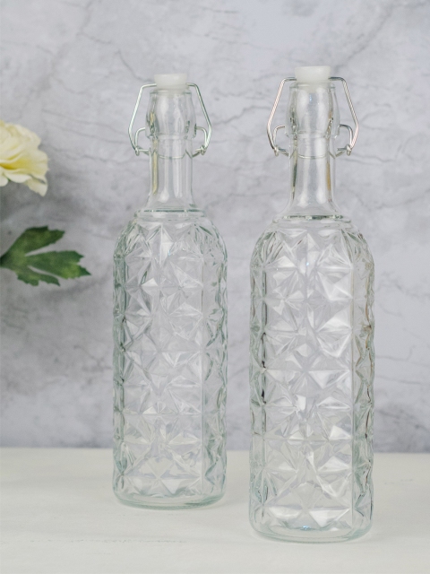 

GOODHOMES Set of 2 Transparent Water Bottles with Airtight Flip Swing Cap