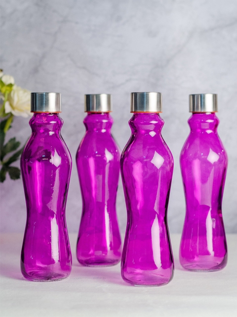 

GOODHOMES Set of 4 Magenta Water Bottles