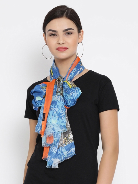 

SHINGORA Women Blue Printed Stole