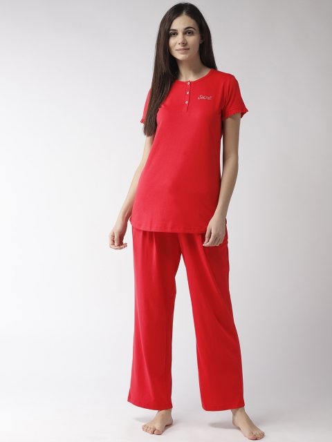 

MADAME M SECRET Women Red Solid Night Suit S9S30082 250