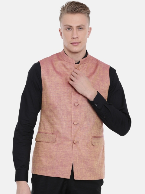 

Van Heusen Men Pink Solid Slim Fit Nehru Jacket