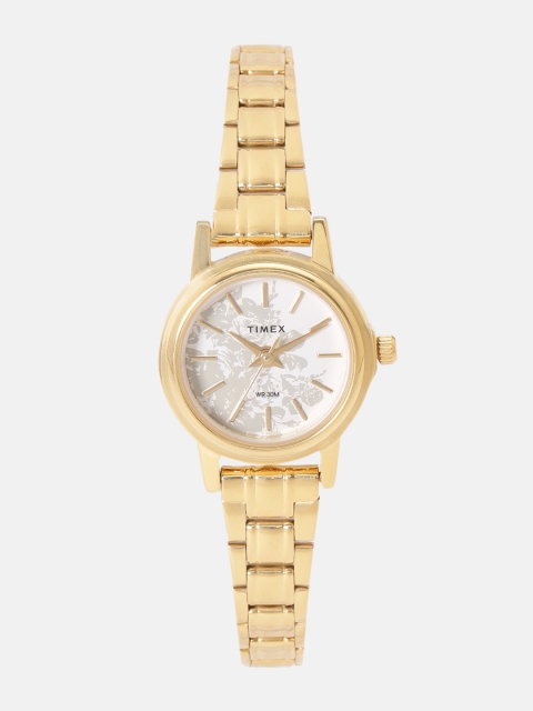 

Timex Women White & Silver-Toned Textured Analogue Watch TW02TCS19
