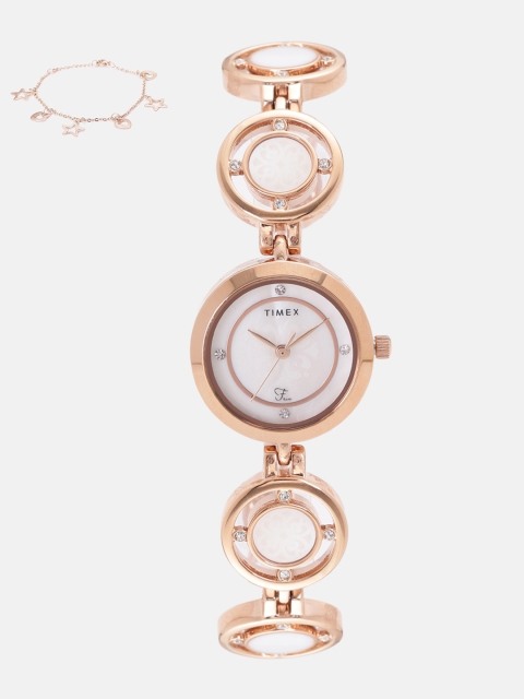 

Timex Women Watch Gift Set, Rose gold