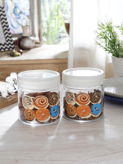 

Devnow Set of 2 Food Storage Glass Jars, Transparent
