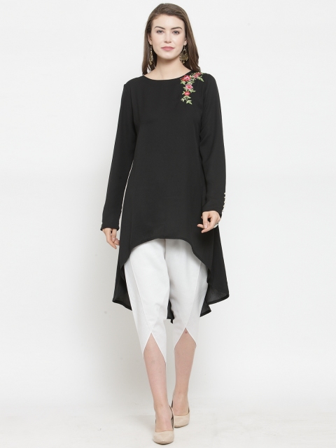 

WESTCLO Black Solid Tunic
