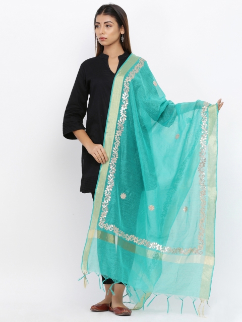 

SOUNDARYA Blue Gotta Patti Hand-Work Embroidered Dupatta
