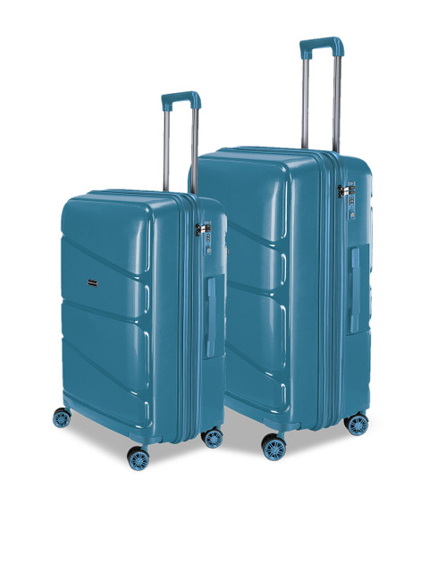 

Nasher Miles Unisex Set of 2 Sea Green Hard-Sided Trolley Bags